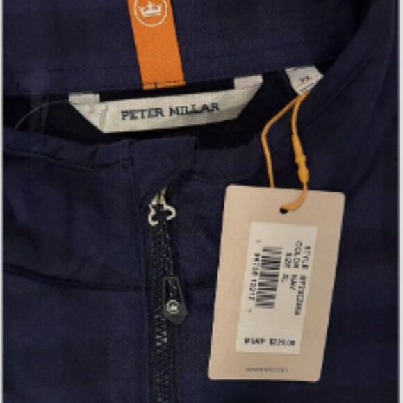 NWT Peter Millar Blue Plaid Fuse Elite Performance Vest MF23EZ46B SIZE XL - Picture 2 of 7